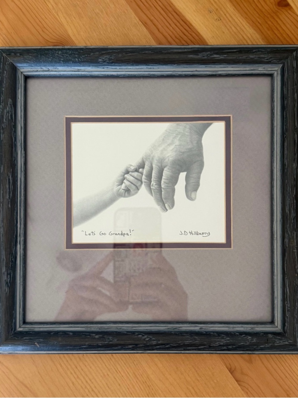 Framed 'Let's Go Grandpa!' Black & Gray Wall Art
